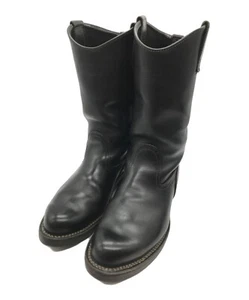 Wesco Men's Engineer Boots Leather Black No Box size US9.5 UK9 JP27.5cm width D - Picture 1 of 9