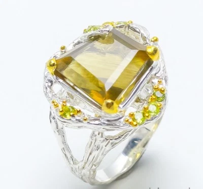 84.4 TCW WOW! NATURAL LEMON QUARTZ 925 ST SILVER WOMEN COCKTAIL JEWELRY RING S 7 - Image 1 of 4