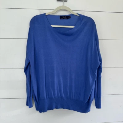 Polo Ralph Lauren Women’s Large Blue Mulberry Silk Sweater - Image 1 of 4