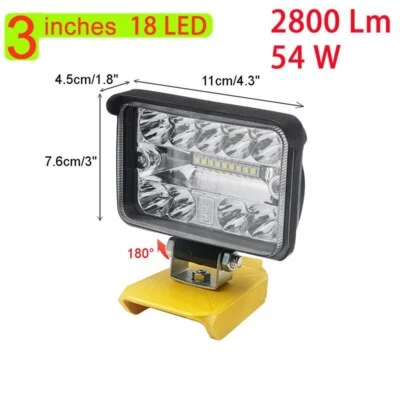 Car LED Work Lights Flashlights Electric Torch Spotlight For Dewalt 18V 20V - Image 1 of 4