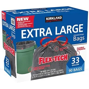 Kirkland Signature Flex-tech 33 Gallon Trash Bag, 90count, 1count - Picture 1 of 5