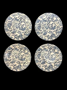Set Of 4 Churchill Blue Peony Salad Plates Made In England 8 1/8" - Picture 1 of 3