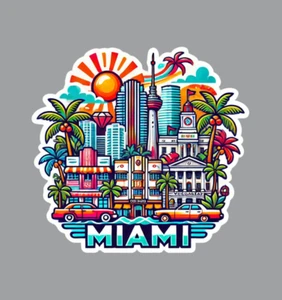 Pegatina para computadora portátil Miami Florida - Imagen 1 de 5
