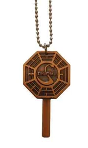 LOST Dharma Initiative Swan Hatch Failsafe Metallic Double Sided Pendant Key NEW - Picture 1 of 4