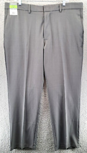 Haggar Super Flex Waistband Repreve Pants Mens 40x32 Dark Gray Straight Fit NWT