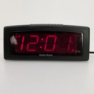 Vintage Radio Shack 63-219A LED Retro Alarm Clock 1980s Black, Tested, Works - Picture 1 of 6