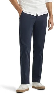 Lee Jeans Flat Front Straight Leg Extreme Motion Regular Fit Chino, Navy W32 L34 - Picture 1 of 9