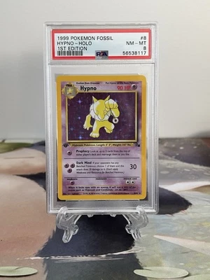 Pokemon Card 1st Edition Hypno -  Fossil Set No. 8/62- PSA 8 NM-MINT - Holo - Image 1 of 2