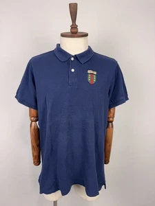 GUCCI Made in Italy Blue Short Sleeve Embroidered Logo Cotton Polo Shirt Sz XL - Picture 1 of 21
