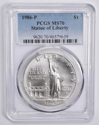 MS70 1986-P Statue of Liberty Commemorative Silver Dollar PCGS *7585 - Image 1 of 4