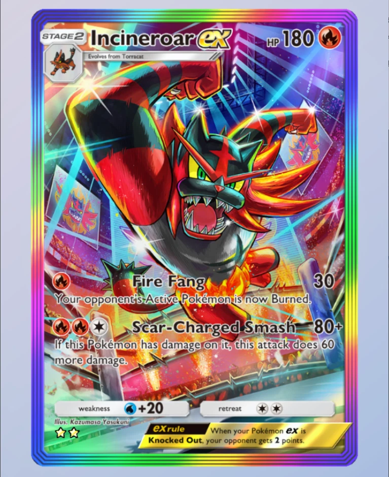 Incineroar Rainbow Rare 2⭐, Pokemon TCG Pocket, Celestial Guardians, English - Image 1 of 1