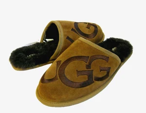 UGG SCUFF LOGO MEN SLIPPERS SUEDE CHESTNUT US 11 /UK 10 /EU 44 - Picture 1 of 6