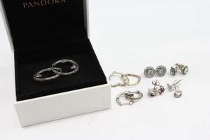 Pandora Sterling Silver Earrings Birthstone Hoops Heart Birds Studs x 7 (17g) - Picture 1 of 5