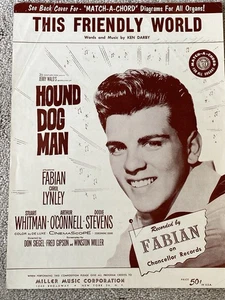 1959 THIS FRIENDLY WORLD Sheet Music FABIAN Ken Darby HOUND DOG MAN - Picture 1 of 3