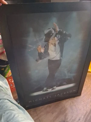 带框迈克尔·杰克逊 3D 比莉·珍舞海报 — 第 1/4 张图片