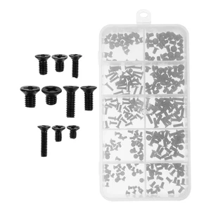 Kit de tornillos de máquina de cabeza avellanada con tornillo de cabeza plana negro de 300 piezas - Imagen 1 de 12