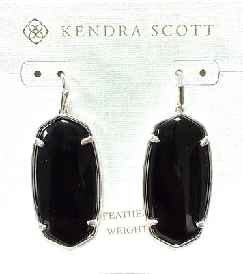 Pendientes colgantes Danielle rodio Kendra Scott W1155 en vidrio opaco negro Foto 1 de 3