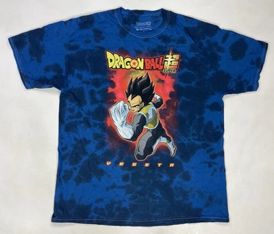 Dragon Ball Super Vegeta  Anime Graphic T-shirt Men Large Blue Tie Dye - Image 1 of 4