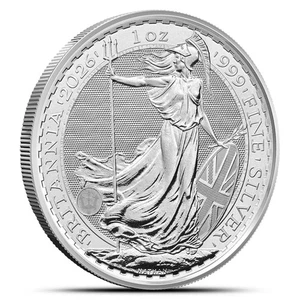 2026 - British Silver Britannia 1 oz .999 Fine Silver Coin BU - IN STOCK - Picture 1 of 3