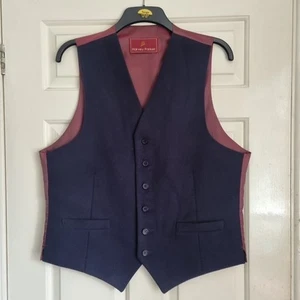 HARVEY PARKER COBHAM MOLESKIN WAISTCOAT SIZE L 42" Navy Blue - Picture 1 of 7