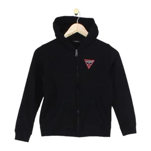 Guess Hoodie Boys Size 10 Years Black Unisex Full Zip - Picture 1 of 14