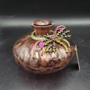 Jay Strongwater Glass Bud Vase Dragonfly Collar Signed HAPPY MOTHER'S DAY 2011 - Picture 1 of 13