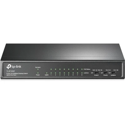 TP-Link 9 Port 10/100Mbps 8 PoE+ 1.8Gbps Desktop Switch TLSF1009P - Image 1 of 4