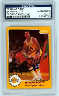 1983-84 Star #22 Byron Scott Rookie Card PSA DNA Authentic Auto Lakers Great  - Image 1 of 2