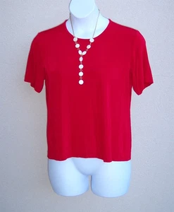 Blusa Top Chico's Travelers Tejida Rojo Verdadero Talla 2 M L 12 14 Camisa VACACIONES NAVIDAD - Imagen 1 de 7