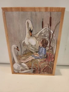 Stamps Happen Susan And The Swans New Rubber Stamp HTF Cecily Mary Barker 2000 - Picture 1 of 3