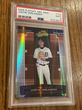 2005 Playoff Absolute Memorabilia JUSTIN VERLANDER Rookie Refractor #142 PSA 9