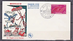 SELLO MÓNACO SOBRE 1ER DÍA 1961 ""LA CIGARRA Y LA HORMIGA ""-ESTADO TB-VSCAN- - Imagen 1 de 1