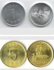 Korea South (100x) 1 Won (35x) 5 Won 1987 Uncirculated World Coins