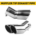 2.5" Inlet Silver Dual Exhaust Pipe Rear Tail Throat Muffler Tip Car Accessories