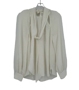 Top Veronica Barba Crema Cuello Corbata Manga Larga Talla 8 NUEVO - Imagen 1 de 8