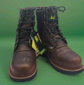 Women's John Deere Brown Steel Toe Boots JD3362 Size 8 NEW  - Picture 1 of 7