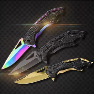 outdoors Rainbow Titanium blade folding knife hunting knife pocket knife Camping - Picture 1 of 11