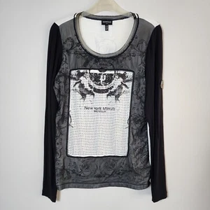 SPORTALM KITZBUHEL Shirt Womens 8 Mesh Avant Garde Designer Alt Goth Whimsigoth - Picture 1 of 18