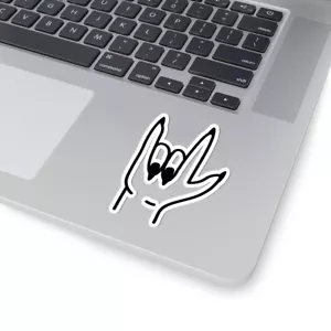 Hand Sign Kiss-Cut Stickers, Rock On Decal, Laptop Stickers, Gift for Music - Picture 1 of 7