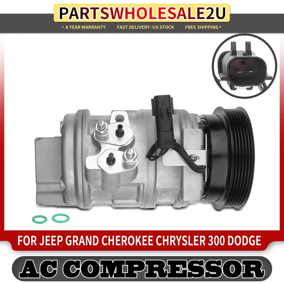 AC Compressor with Clutch for Jeep Grand Cherokee Chrysler 300 Dodge Challenger - Изображение 1 из 4