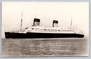 1950s RPPC - SS Liberte - French Line Steamship (SS Europa) War Prize Postcard - Picture 1 of 2