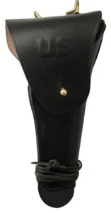 U.S. WWII M1911 .45cal Black Leather Hip Colt Holster Embossed US-Black Color - Picture 1 of 5