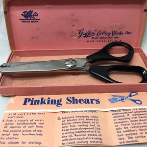 Vintage Griffin Pinking Shears Sewing Craft Scissors Original Box - Picture 1 of 12