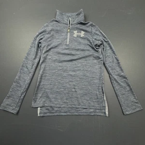 Under Armour HeatGear 1/4 Zip Pullover Youth Small Blue Athletic Loose Fit Shirt - Picture 1 of 9