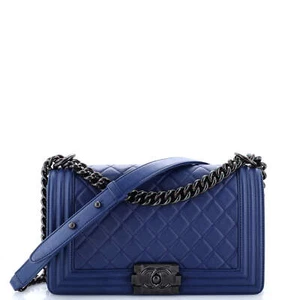 Chanel Boy Flap Bag Quilted Lambskin Old Medium - Picture 1 of 7