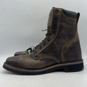 Botas de Trabajo Justin Originales Polea Eléctrica Puntera de Acero Trabajo Para Hombre Marrón Talla 14E - Imagen 1 de 6