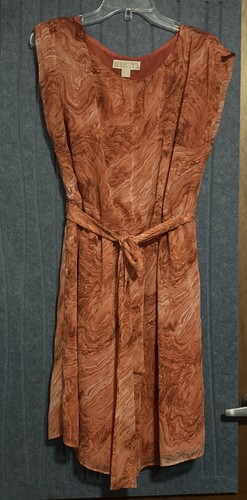 Abito Michael Kors arancione astratto elastico in vita foderato