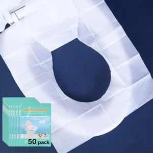 Disposable Toilet Seat Covers Flushable for Bathroom Travel Hotel Essentials - Picture 1 of 7
