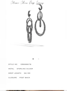 John Hardy Classic Chain Drop Hoops Earrings - Picture 1 of 6