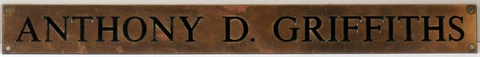 Old bronze brass English plaque sign solicitors Yorkshire Anthony Tony Griffiths Cover